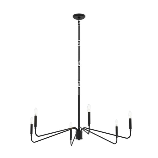 Pilar Six Light Chandelier Matte Black