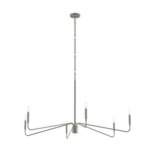 Pilar Six Light Chandelier Brushed Nickel