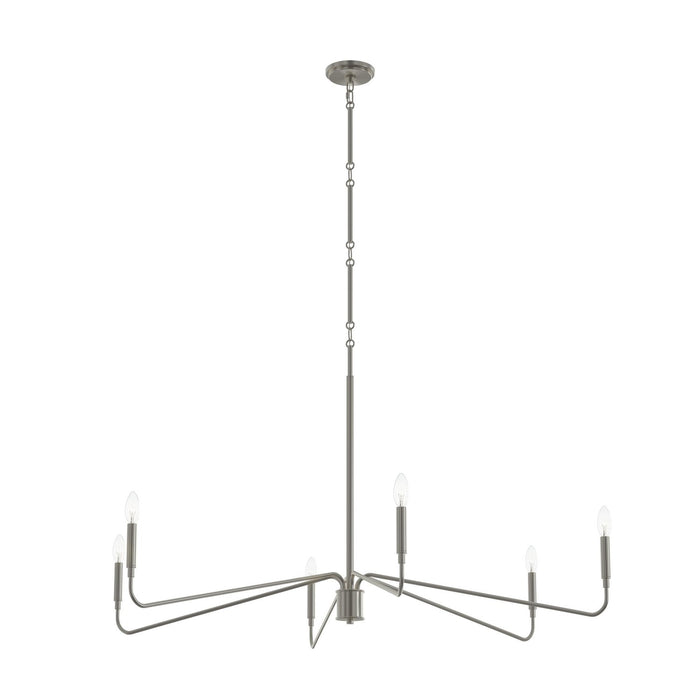 Progress Lighting - P400473-009 - Six Light Chandelier - Pilar - Brushed Nickel