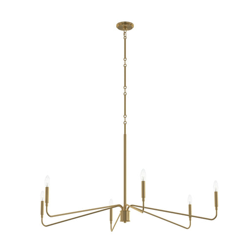 Pilar Six Light Chandelier Brushed Gold