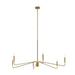 Progress Lighting - P400473-191 - Six Light Chandelier - Pilar - Brushed Gold