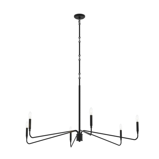 Pilar Six Light Chandelier Matte Black