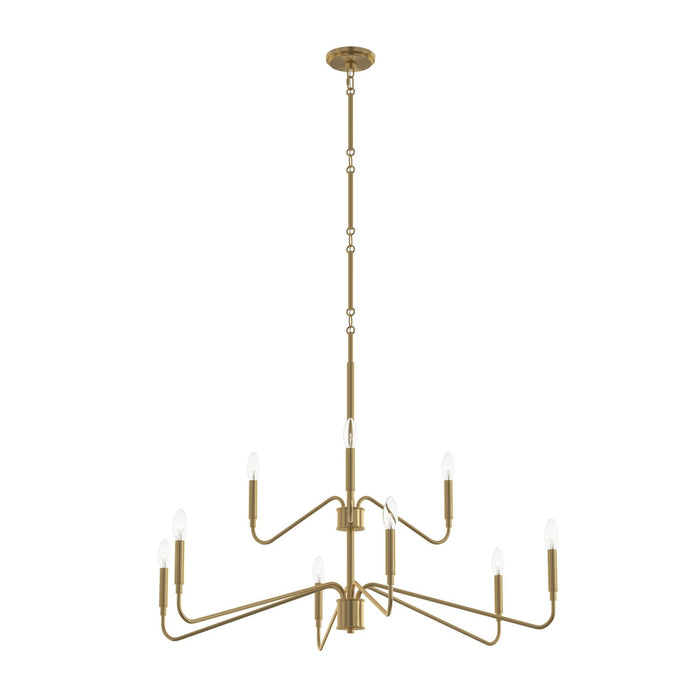 Progress Lighting - P400474-191 - Nine Light Chandelier - Pilar - Brushed Gold