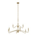 Progress Lighting - P400474-191 - Nine Light Chandelier - Pilar - Brushed Gold