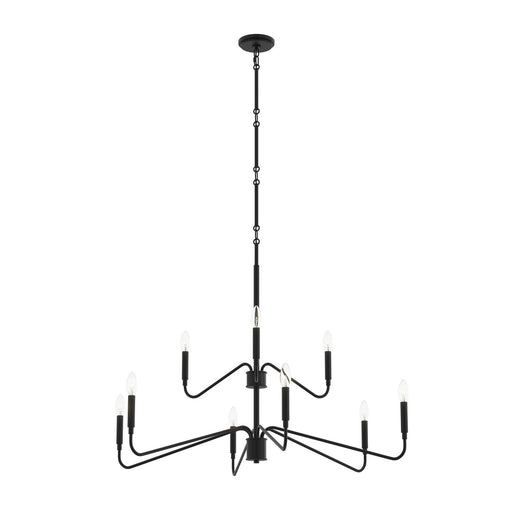 Pilar Nine Light Chandelier Matte Black