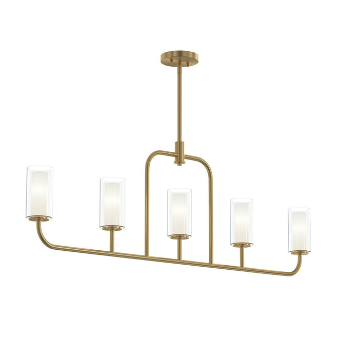 Progress Lighting - P400476-191 - Five Light Linear Chandelier - Mack - Brushed Gold