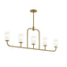 Progress Lighting - P400476-191 - Five Light Linear Chandelier - Mack - Brushed Gold