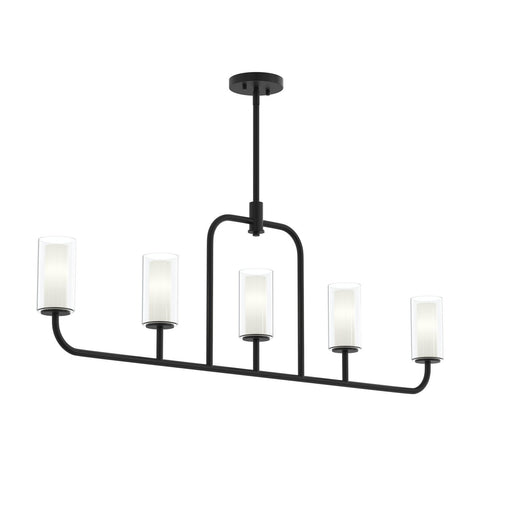 Mack Five Light Linear Chandelier Matte Black