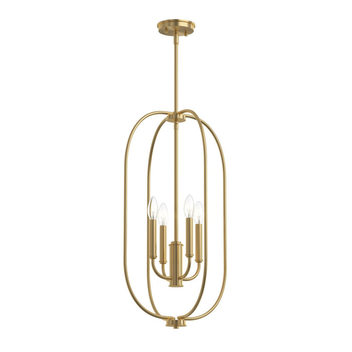 Progress Lighting - P500510-191 - Four Light Foyer Pendant - Reines - Brushed Gold