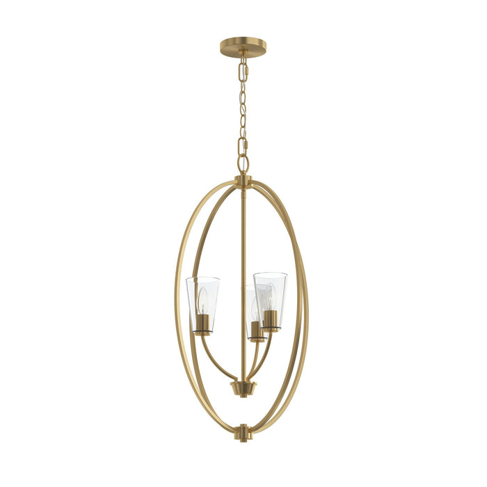 Progress Lighting - P500512-191 - Three Light Foyer Pendant - Jheni - Brushed Gold