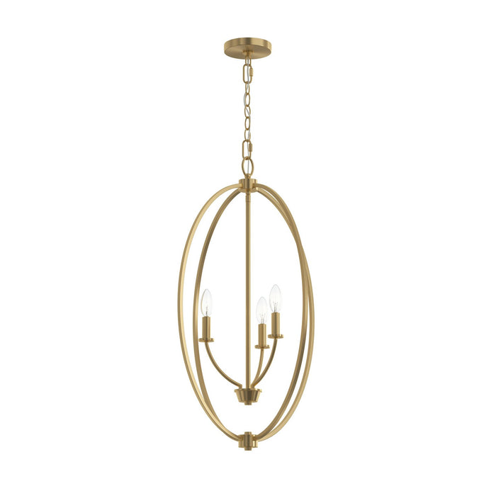 Progress Lighting - P500513-191 - Three Light Foyer Pendant - Jheni - Brushed Gold