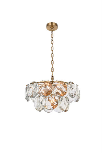 Charlotte Nine Light Chandelier Satin Gold