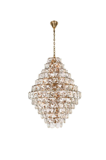 Charlotte 90 Light Chandelier Satin Gold