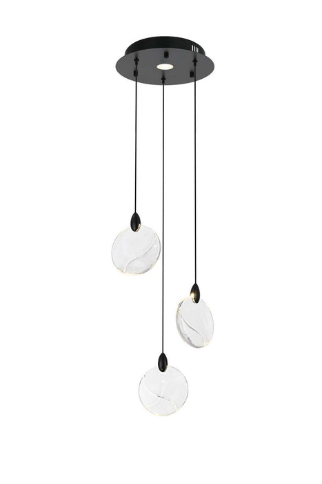 Elegant Lighting - 1012D12BK-01CR - LED Pendant - Avery - Black