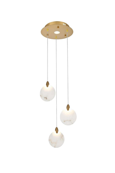 Elegant Lighting - 1012D12SG-11ST - LED Pendant - Avery - Satin Gold