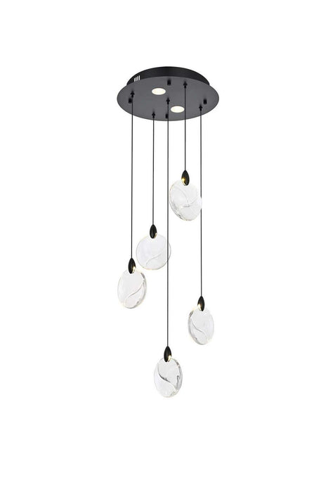 Elegant Lighting - 1012D16BK-01CR - LED Pendant - Avery - Black