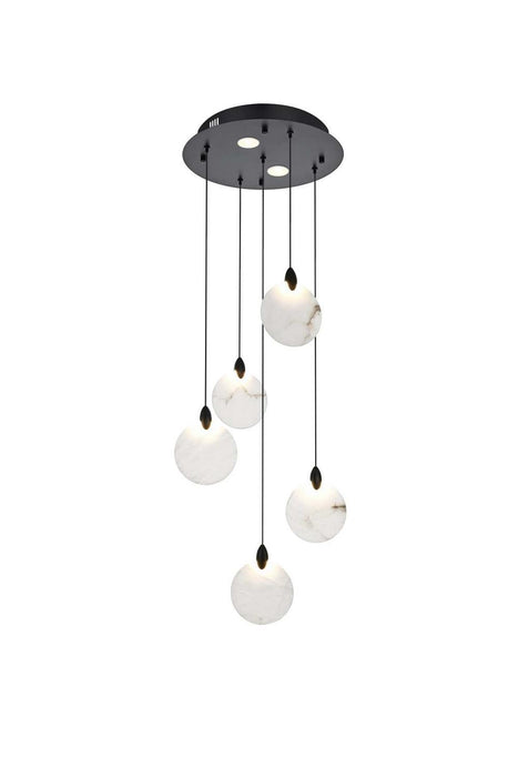 Elegant Lighting - 1012D16BK-11ST - LED Pendant - Avery - Black