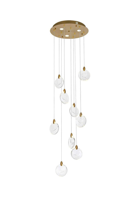 Elegant Lighting - 1012D20SG-01CR - LED Pendant - Avery - Satin Gold