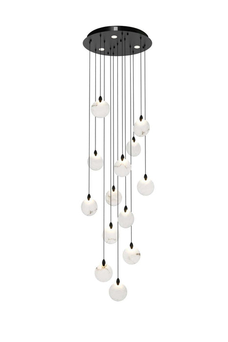 Elegant Lighting - 1012D24BK-11ST - LED Pendant - Avery - Black