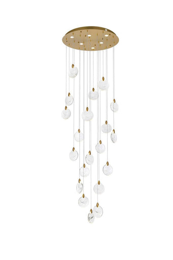Avery LED Chandelier Satin Gold