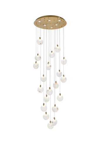 Avery LED Chandelier Satin Gold