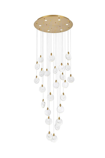 Avery LED Chandelier Satin Gold