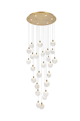 Avery LED Chandelier Satin Gold