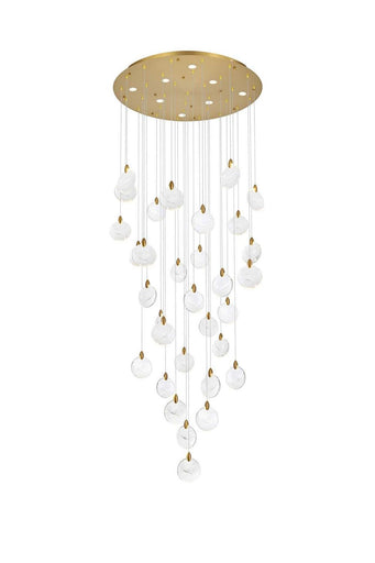 Avery LED Chandelier Satin Gold