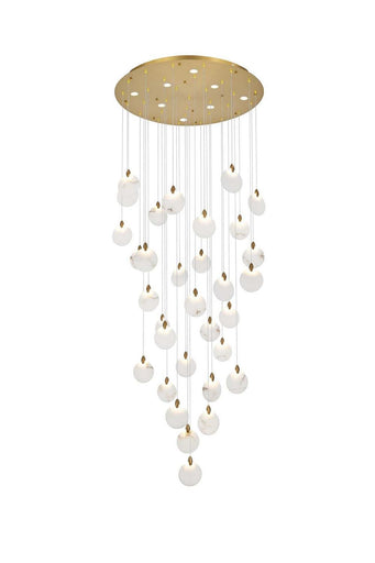 Avery LED Chandelier Satin Gold