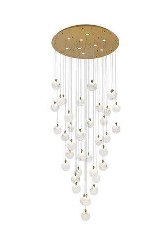 Avery LED Chandelier Satin Gold