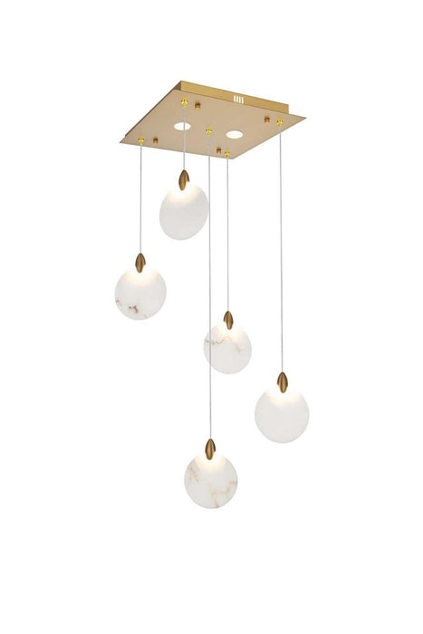 Elegant Lighting - 1012S16SG-11ST - LED Pendant - Avery - Satin Gold