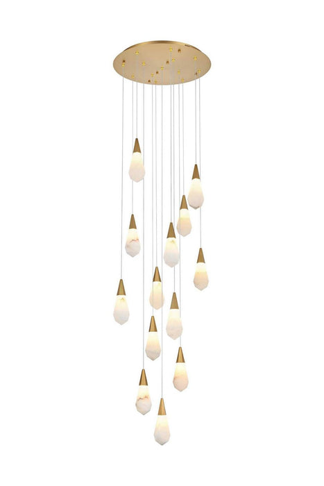 Elegant Lighting - 1013D24SG-22ST - LED Pendant - Amora - Satin Gold