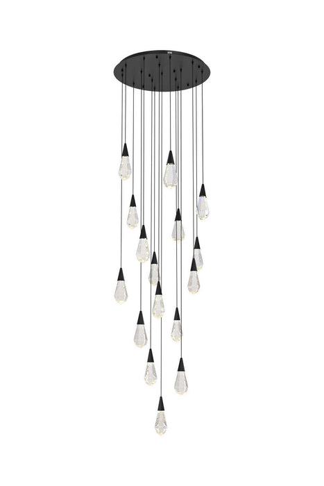 Elegant Lighting - 1013D28BK-02CR - LED Pendant - Amora - Black