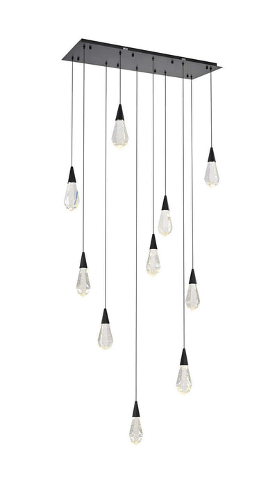 Elegant Lighting - 1013D42BK-02CR - LED Pendant - Amora - Black