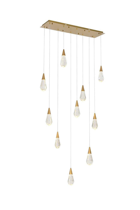 Elegant Lighting - 1013D42SG-02CR - LED Pendant - Amora - Satin Gold