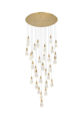 Amora LED Chandelier Satin Gold