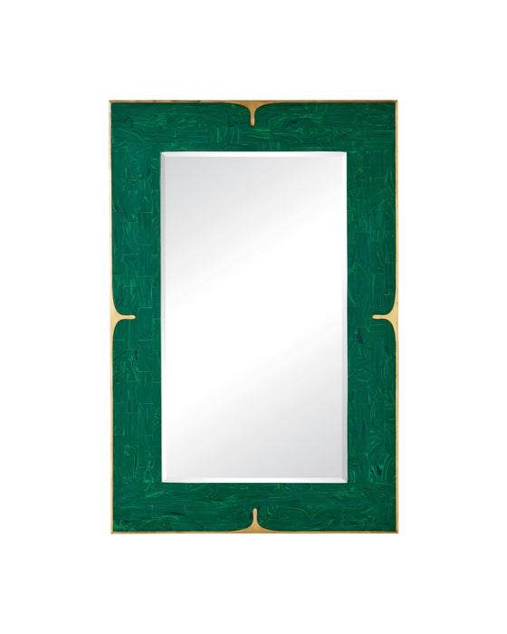 Currey and Company - 1000-0179 - Mirror - Orin - Green / Brushed Brass