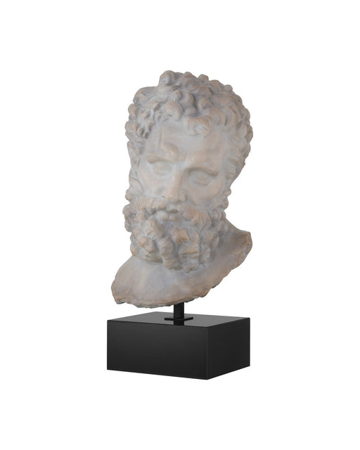 Currey and Company - 1200-1084 - Head on Metal Stand - Hercules - Antique Off-White / Black