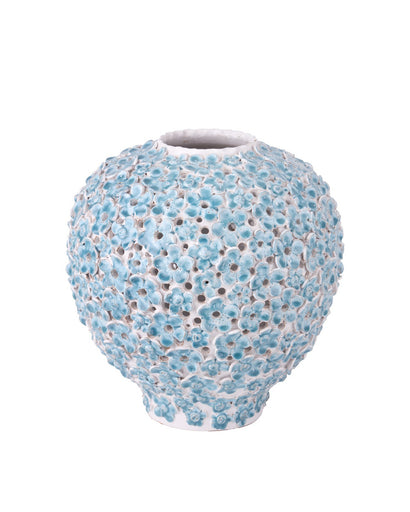 Daisy Blue Vase Light Blue / White