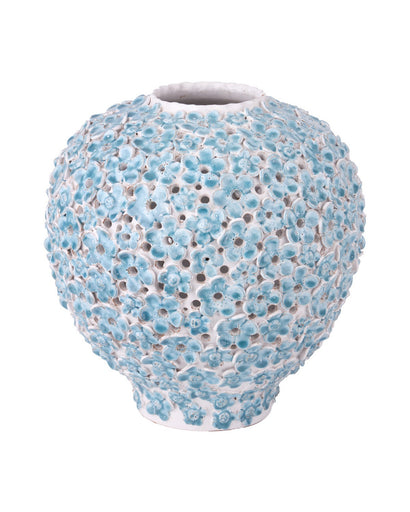 Daisy Blue Vase Light Blue / White