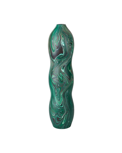 Tamarind Vase Marbleized Dark Green
