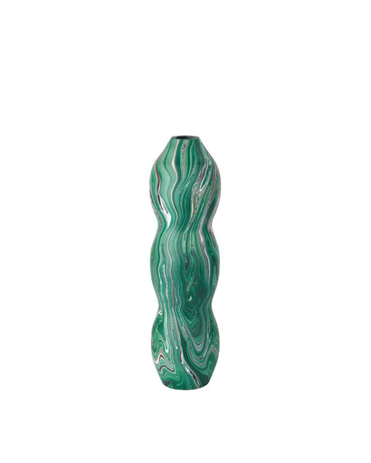 Tamarind Vase Marbleized Dark Green