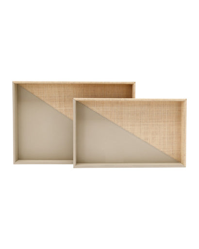 Evren Tray Set of 2 Gray / Natural