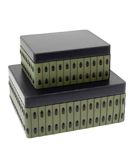 Currey and Company - 1200-1145 - Box Set of 2 - Cuoio - Green / Black