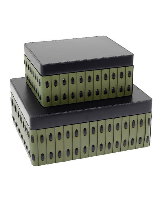 Currey and Company - 1200-1145 - Box Set of 2 - Cuoio - Green / Black