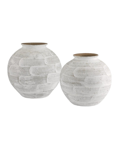 Tussock Vase Set of 2 White