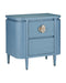 Currey and Company - 3000-0342 - Nightstand - Briallen - Lacquered Blue Linen / Polished Nickel