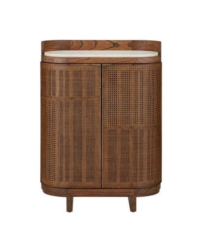 Virtuosity Bar Cabinet Brushed Driftwood / Natural / Brass