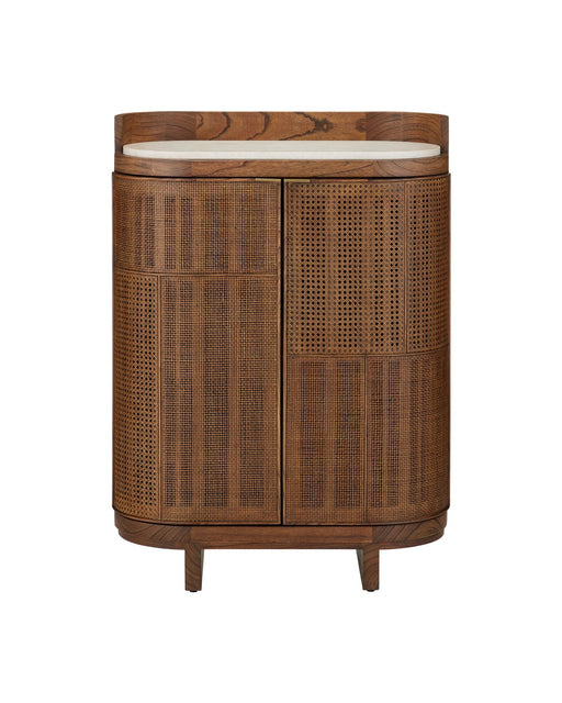 Currey and Company - 3000-0346 - Bar Cabinet - Virtuosity - Brushed Driftwood / Natural / Brass