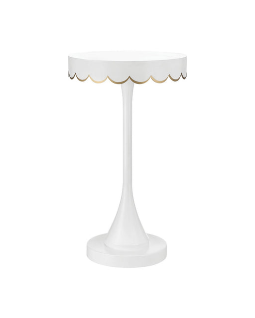 Currey and Company - 4000-0258 - Accent Table - Enid - White / Gold